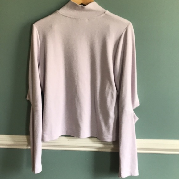 Line + Dot Louie Slit Sleeve Sweater L Elbow Cutouts High Neck Long Sleeve Lilac - Picture 8 of 8